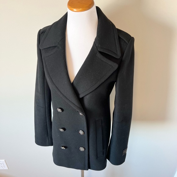 BABATON Black Wool & Cashmere Car Coat Jacket Size Medium - Picture 3 of 7